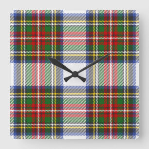 Royal Stewart Dress Clan Tartan Plaid Pattern Square Wall Clock