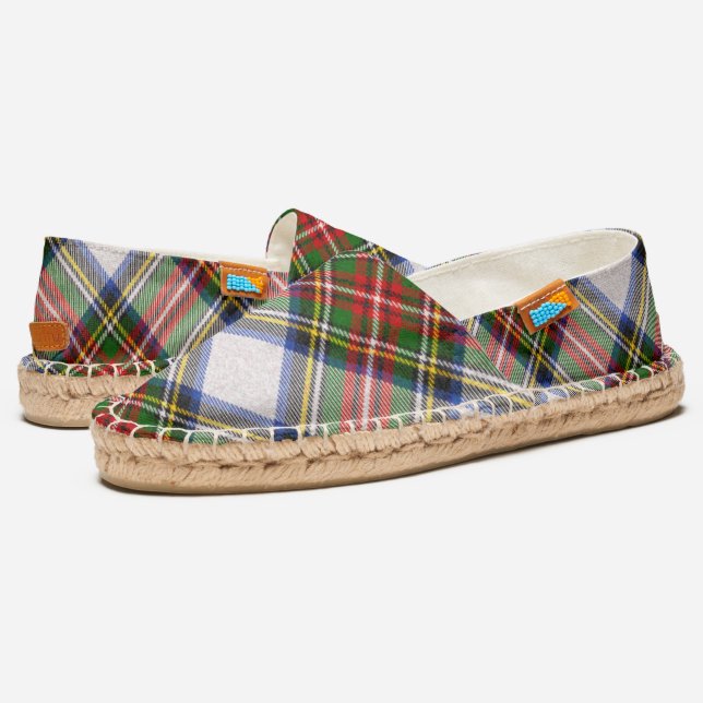 Royal Stewart Dress Tartan Plaid Scottish Pattern Espadrilles (Angled)