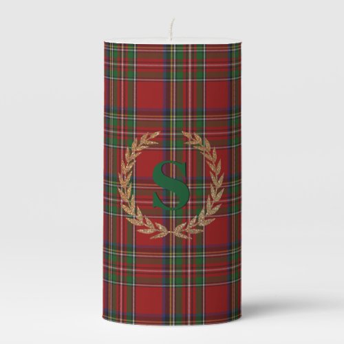 Royal Stewart Monogrammed Pillar Candle