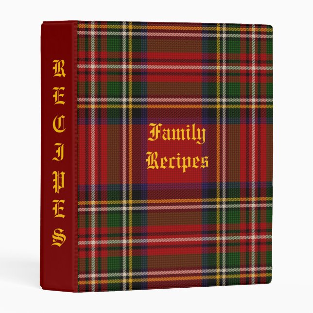 Royal Stewart Personalized Recipe Mini Binder (Front/Spine)