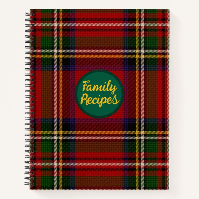 Royal Stewart Personalized Recipe Notebook (Front)