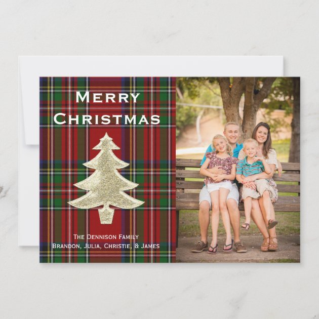 Royal Stewart Plaid Custom Christmas Photo Card