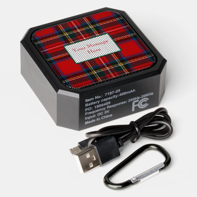 Royal Stewart Plaid CUSTOMIZE Bluetooth Speaker (Laydown)