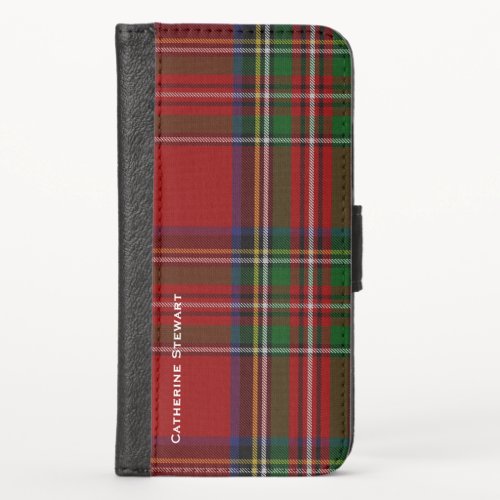 Royal Stewart Plaid iPhone X Wallet Case