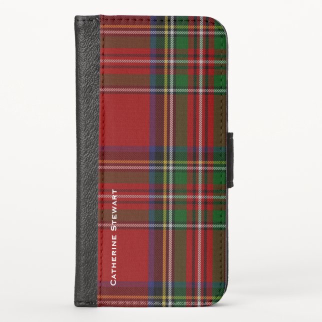 Royal Stewart Plaid iPhone Wallet Case (Front)