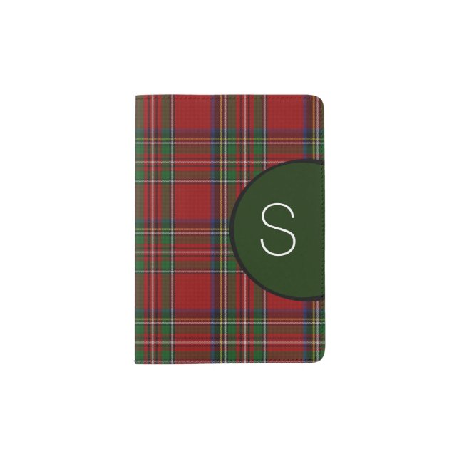 Royal Stewart Plaid Monogram Passport Holder (Front)
