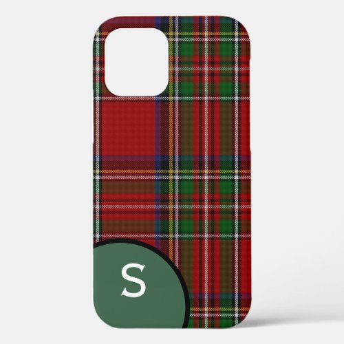 Royal Stewart Plaid Monogrammed  iPhone 12 Case