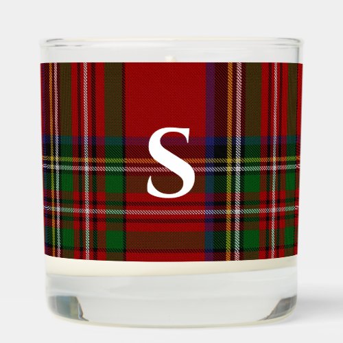 Royal Stewart Plaid Monogrammed Scented Candle