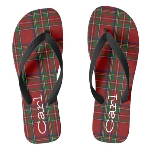 Royal Stewart Plaid Personalized Flip Flops