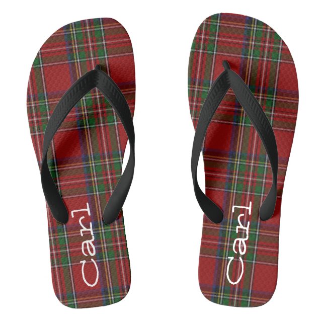 Royal Stewart Plaid Personalized Flip Flops (Footbed)