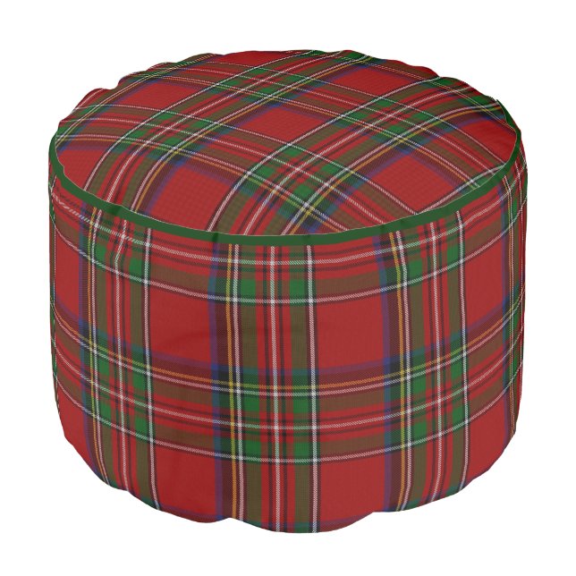 Royal Stewart Plaid Pouf Seat (Angled Front)