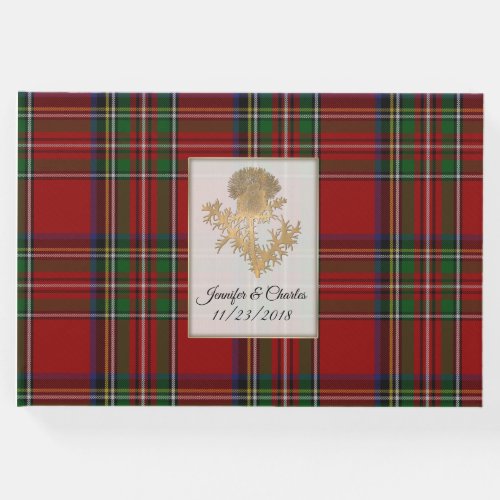 Royal Stewart Plaid Thistle Wedding Guest Book