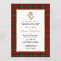 Royal Stewart Plaid Thistle Wedding Invitation