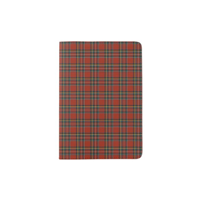 Royal Stewart Red and Blue Tartan Passport Holder (Front)