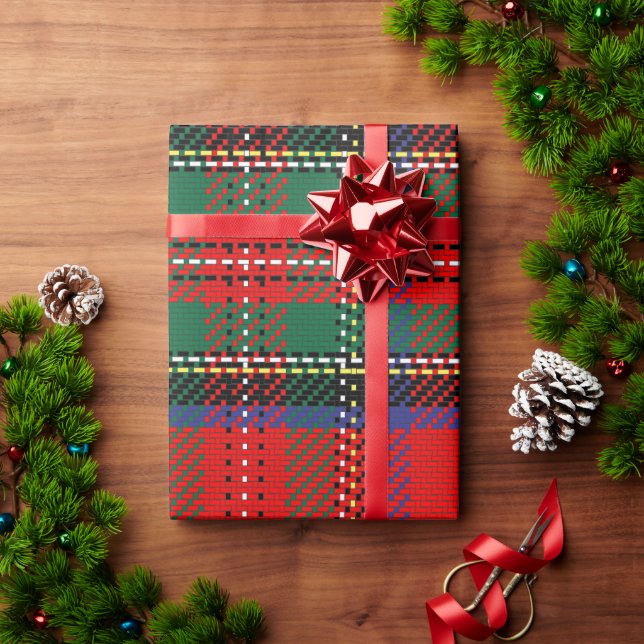 Royal Stewart red and green Scots tartan pattern Wrapping Paper (Holiday Gift)