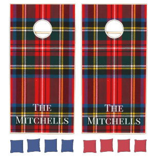 Royal Stewart Red Plaid  Cornhole Set
