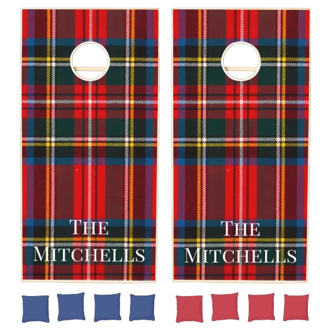 Royal Stewart Red Plaid  Cornhole Set (Set)