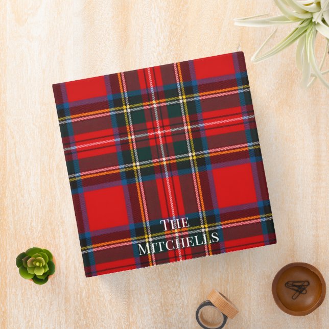 Royal Stewart Red Plaid PERSONALIZE 3 Ring Binder (In Situ)