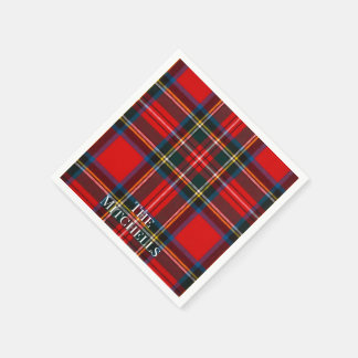 Royal Stewart Red Plaid PERSONALIZE Napkins