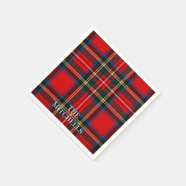 Royal Stewart Red Plaid PERSONALIZE Napkins (Corner)