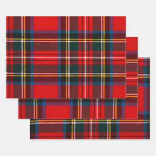 Royal Stewart Red Plaid Wrapping Paper Sheets