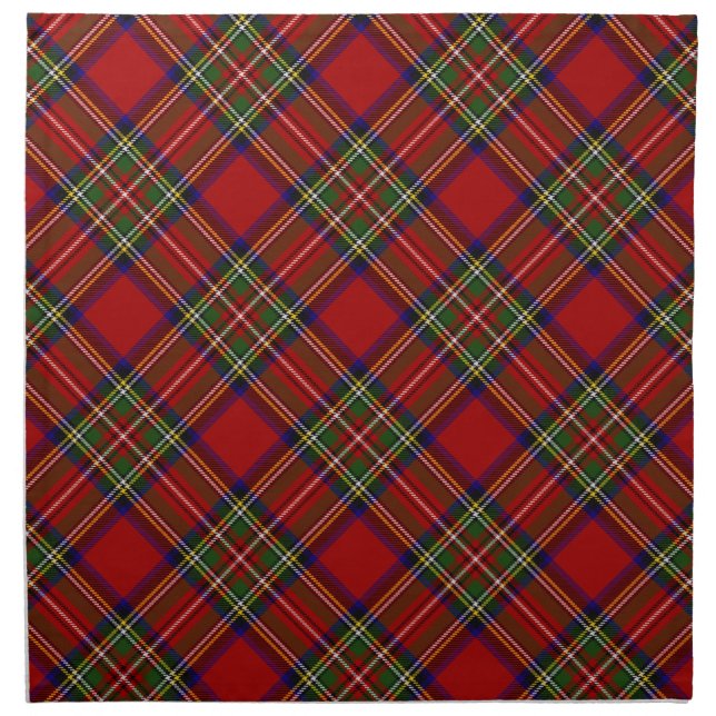Royal Stewart Scottish Tartan Clan Plaid Pattern Cloth Napkin (Front)