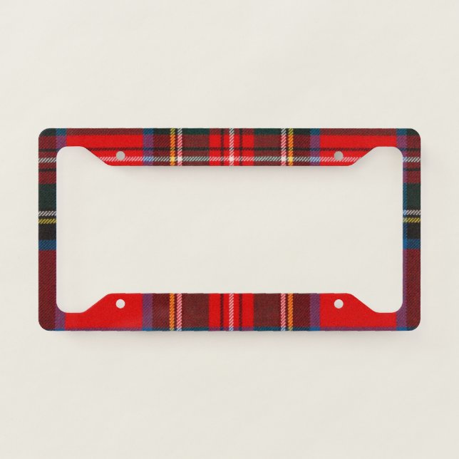 Royal Stewart Scottish Tartan License Plate Frame (Front)