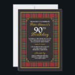 Royal Stewart Tartan 90th Birthday Invitation<br><div class="desc">Royal Stewart Scottish tartan 90th birthday invitation. This tartan is the famous Royal Stewart or Royal Stuart tartan and is one of the best-known tartans. It is associated with the royal House of Stewart and is the personal tartan of the British monarch. This tartan is also worn by the pipers...</div>