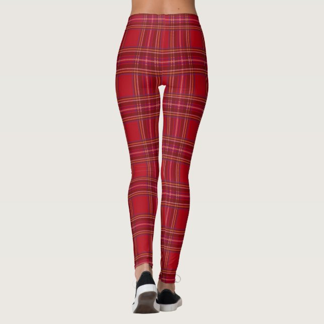 Royal Stewart Tartan Christmas Pattern Leggings (Back)