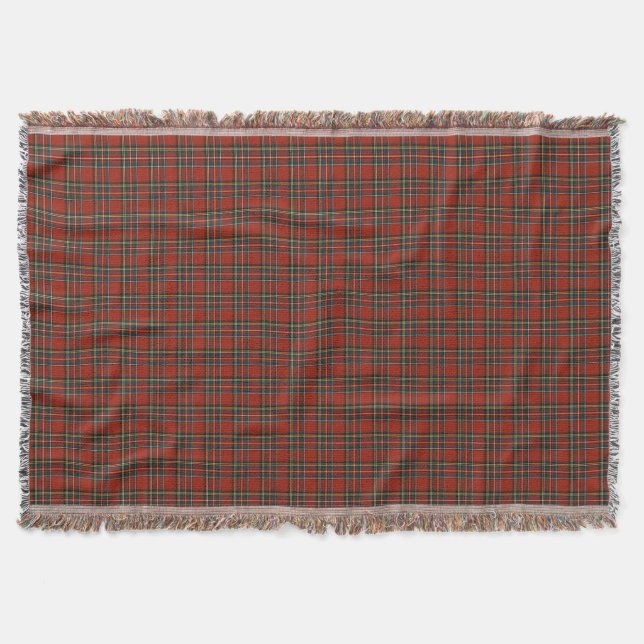 Royal Stewart Tartan Classic Red Plaid Throw Blanket (Front)