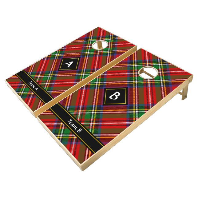 Royal Stewart Tartan Cornhole Set (Angled)