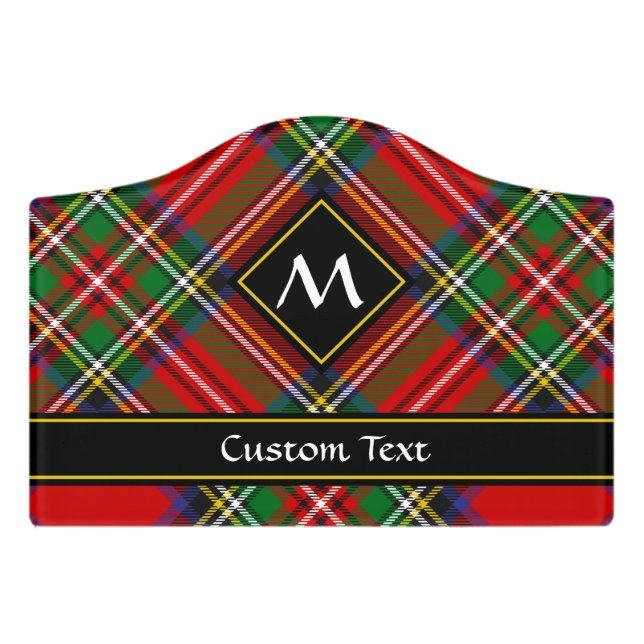 Royal Stewart Tartan Door Sign (Small Crest Front)