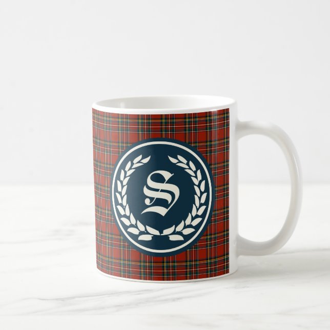 Royal Stewart Tartan Monogram Coffee Mug (Right)