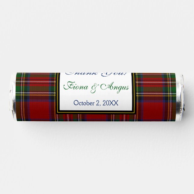 Royal Stewart Tartan Personalized Wedding Favor (Front)