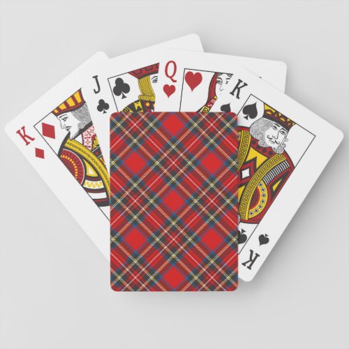 Royal Stewart Tartan Plaid Argyle Pattern Poker Cards