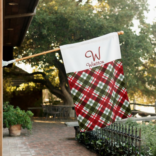 Royal Stewart Tartan Plaid House Flag (In SItu)