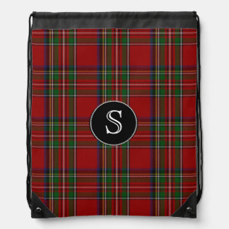 Royal Stewart Tartan Plaid Monogram Backpack
