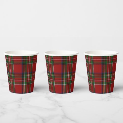 Royal Stewart Tartan Plaid Paper Cups