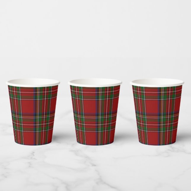 Royal Stewart Tartan Plaid Paper Cups (Multi)