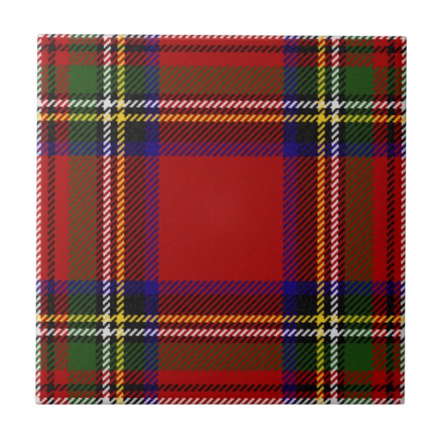 Royal Stewart Tartan Plaid Pattern Ceramic Tile (Front)