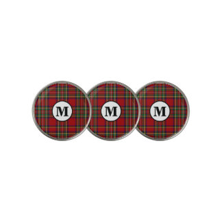 Royal Stewart Tartan Plaid Scottish Clan Monogram Golf Ball Marker