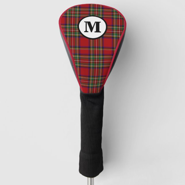 Royal Stewart Tartan Plaid Scottish Clan Monogram Golf Head Cover (Front)