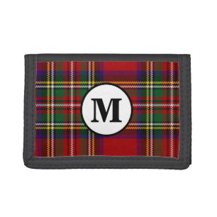 Royal Stewart Tartan Plaid Scottish Clan Monogram Tri-fold Wallet