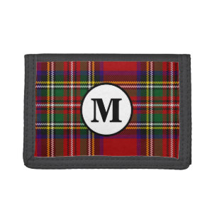 Royal Stewart Tartan Plaid Scottish Clan Monogram Trifold Wallet