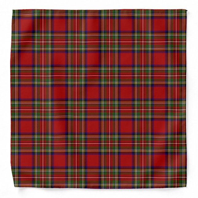 Royal Stewart Tartan Plaid Scottish Pattern Bandana (Front)