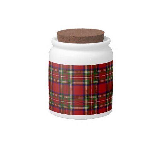 Royal Stewart Tartan Plaid Scottish Pattern Candy Jar