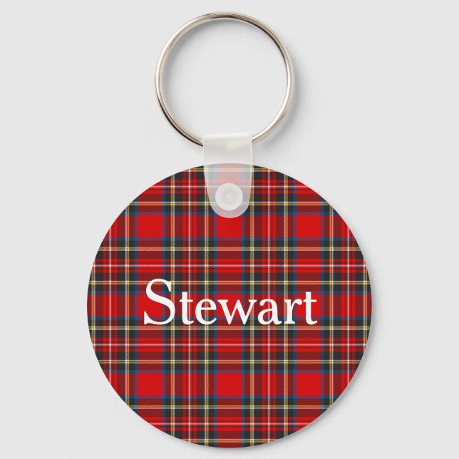 Royal Stewart Tartan Plaid Scottish Pattern Keychain (Front)