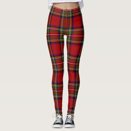 Royal Stewart Tartan Plaid Scottish Pattern Leggings