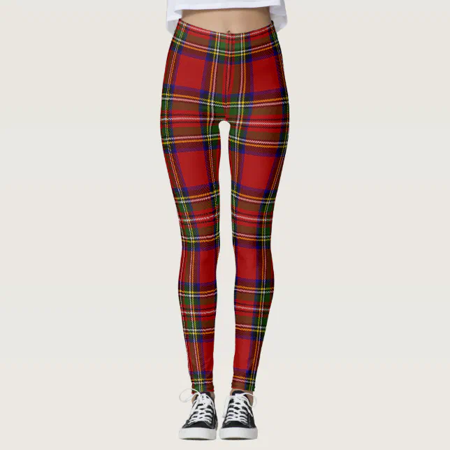 Royal Stewart Tartan Plaid Scottish Pattern Leggings | Zazzle