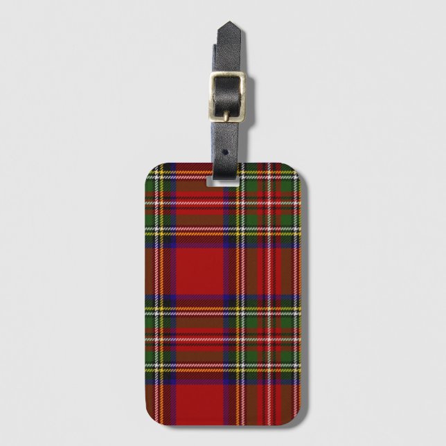 Royal Stewart Tartan Plaid Scottish Pattern Luggage Tag (Front Vertical)